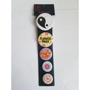 No Boundaries Button Pins 5 Piece Set